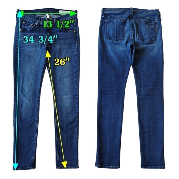 Rag & Bone The Capri Southport Dark Wash Low Rise Skinny Cropped Jeans Revolve - Picture 2 of 9